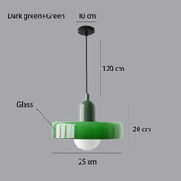 Nordic Glass Pendant Light in Candy Colors illuminating a minimalist interior space.