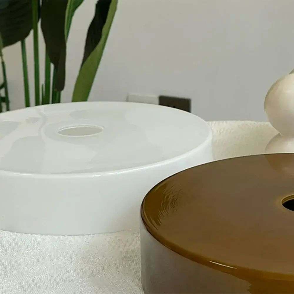 Nordic Glass Pendant Light in Candy Colors illuminating a minimalist interior space.