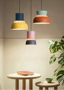 Macaron Nordic Pendant Lamps in pastel colors, modern hanging light fixtures, high-quality iron.