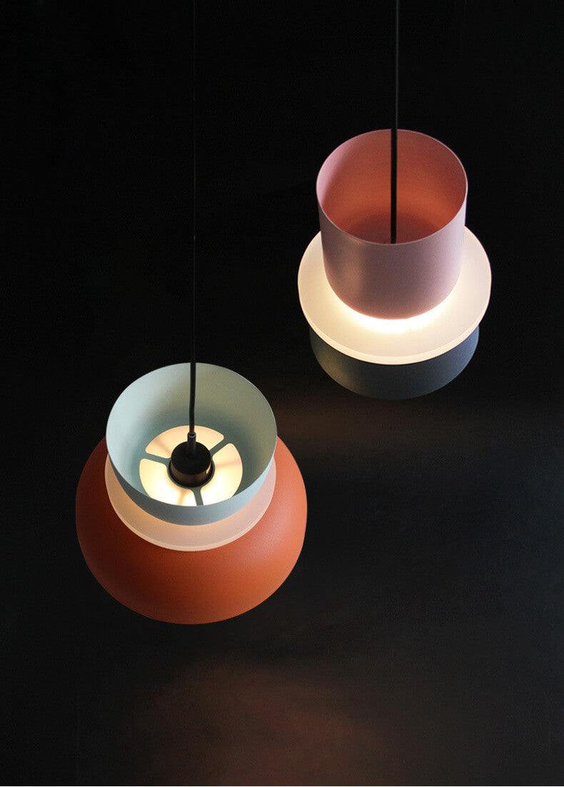 Nordic Macaron Pendant Lamp in pastel colors, modern hanging light fixtures, high-quality iron.