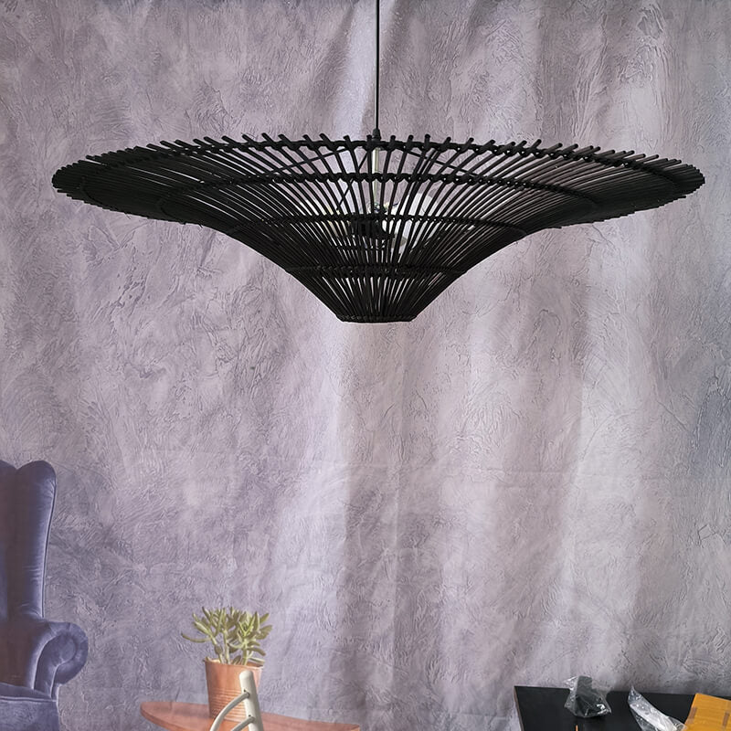 Black rattan deals chandelier