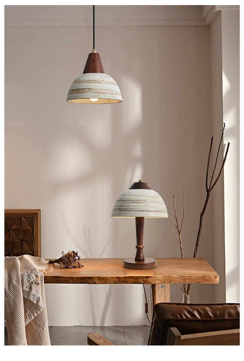 Nordic Wooden Ceramic Pendant Lights - Vintage Fixtures - Handmade Ceramic Pendant Light