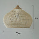 Southeast Asian Vintage Rattan Pendant Lights with Warm & Charming Winter Home Deco in Beige Color