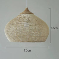 Southeast Asian Vintage Rattan Pendant Lights with Warm & Charming Winter Home Deco in Beige Color