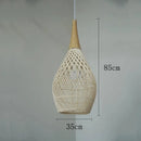 Southeast Asian Vintage Rattan Pendant Lights with Warm & Charming Winter Home Deco in Beige Color