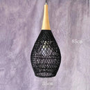 Black Southeast Asian Vintage Black Rattan Pendant Lights with Warm & Charming Winter Home Deco