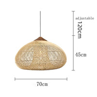 Southeast Asian Vintage Rattan Pendant Lights with Warm & Charming Winter Home Deco in Beige Color