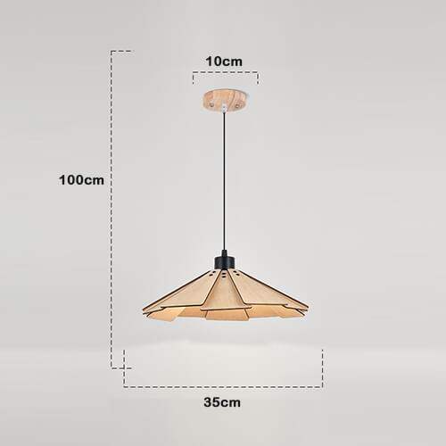 Straw Hat Shape Hanging Lamps - Retro Wooden Pendant Lights for Kitchen Island/Dining - Living Room