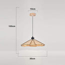 Straw hat hanging lights - Retro wooden lamp for kitchen island