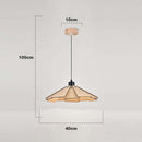 Straw hat hanging lights - Retro wooden lamp for kitchen island