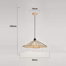 Straw hat hanging lights - Retro wooden lamp for kitchen island