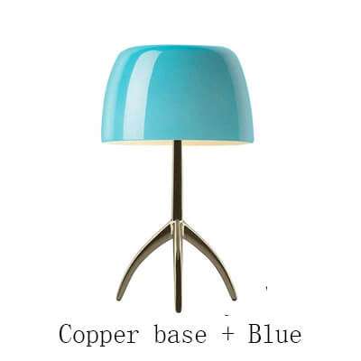 Blue Tripod Desk Lamp: Elegant Glass Lighting for Home Decor