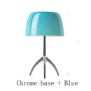 Blue Tripod Desk Lamp: Elegant Glass Lighting for Home Decor