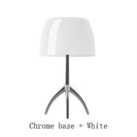 White Tripod Desk Lamp: Elegant Glass Lighting for Home Decor