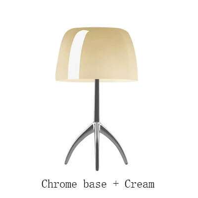 Cream Tripod Desk Lamp: Elegant Glass Lighting for Home Decor