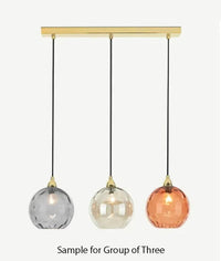 Glass cluster pendant light with multi colored glass globe shades