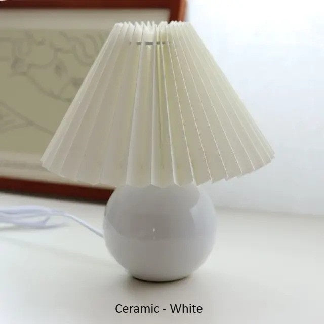 Ceramic Table Lamp Base - Vintage Rattan Desk Lamp -Bedroom Lamp - Night Table Lamp- Handmade