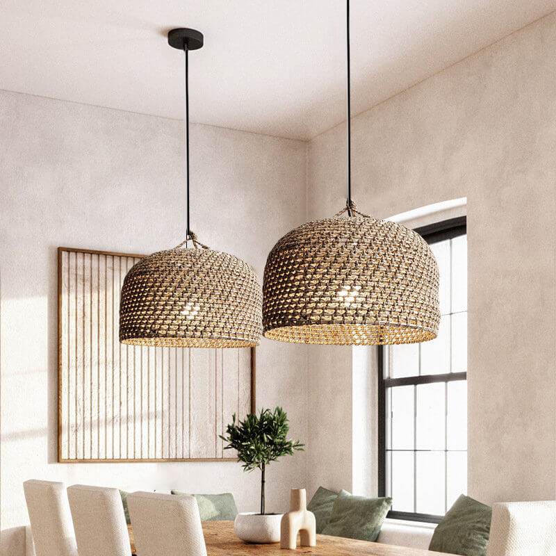 Handcrafted Elegance: Hemp Rope Lampshade - Vintage Style Pendant Light| ArcLightsDesign