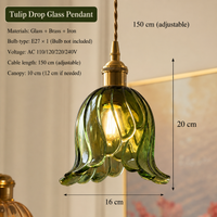 Vintage Olive Emerald Green Chandelier LED - Minimalist Pendant Light