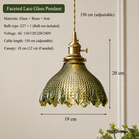 Vintage Olive Emerald Green Chandelier LED - Minimalist Pendant Light