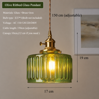Vintage Olive Emerald Green Chandelier LED - Minimalist Pendant Light