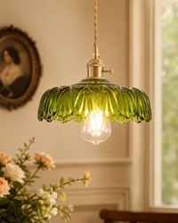 Vintage Olive Emerald Green Chandelier LED - Minimalist Pendant Light