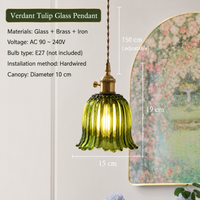 Vintage Olive Emerald Green Chandelier LED - Minimalist Pendant Light
