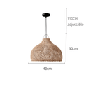 Vintage rattan hanging lights in a cozy, rustic interior setting.