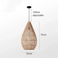 Vintage rattan hanging lights in a cozy, rustic interior setting.