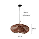 Vintage rattan hanging lights in a cozy, rustic interior setting.