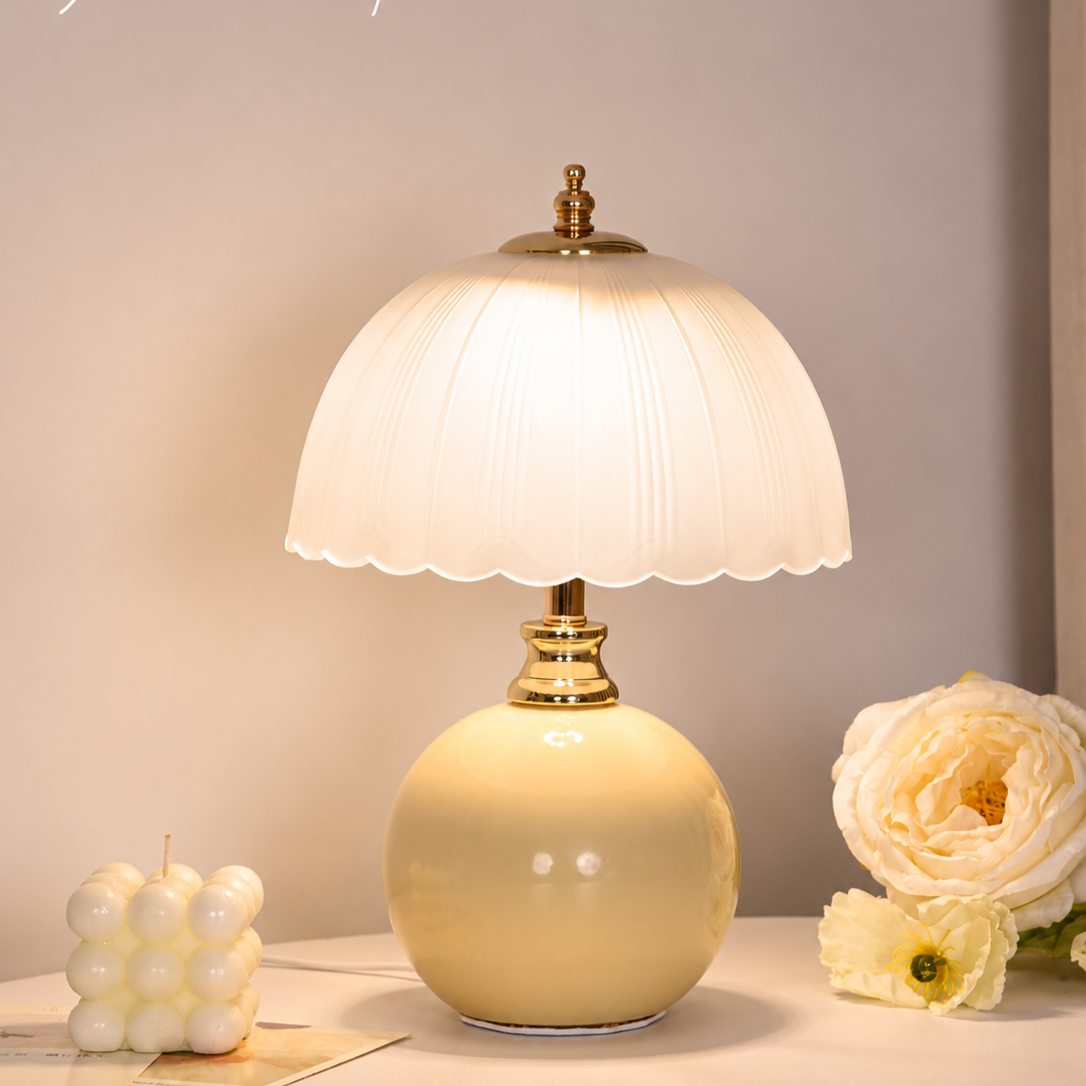 Vintage Shell Ceramic Table Lamp - Home Decor Led Light - Table Light