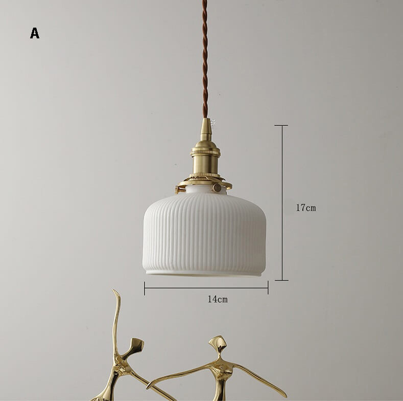 Nordic Charm: Ceramic Pendant Lamp - White Brass Fixtures for Every Space| ArcLightsDesign
