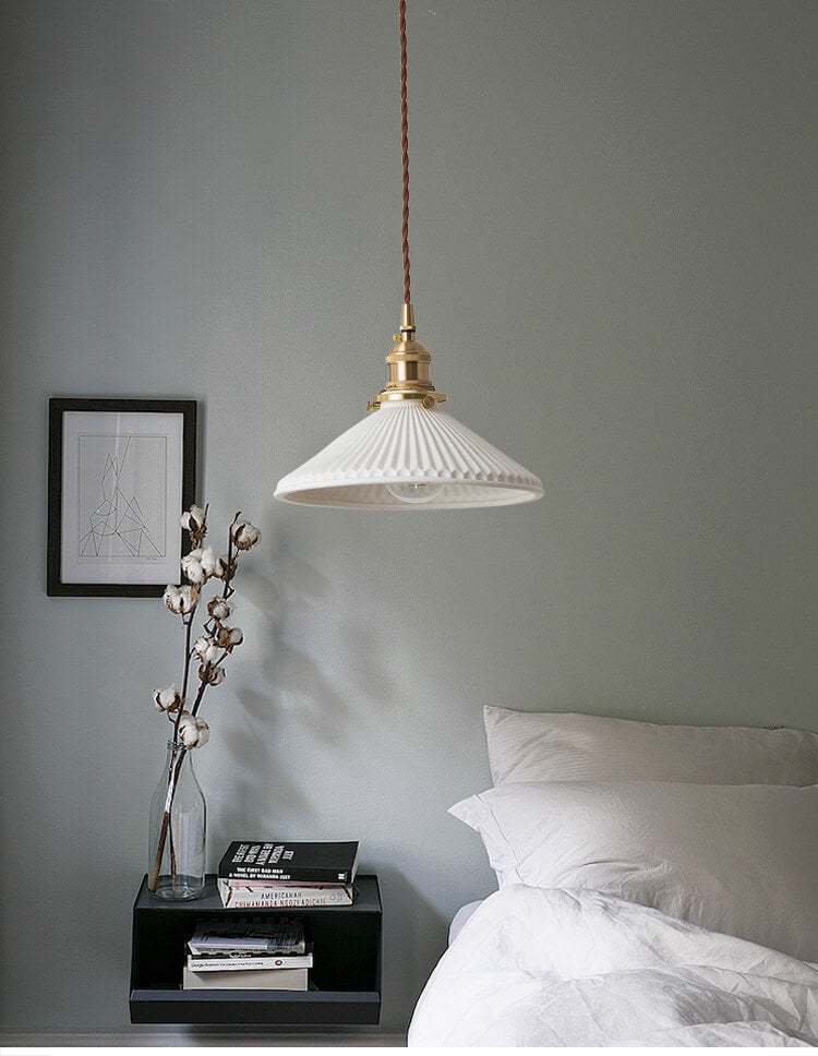 Nordic Charm: Ceramic Pendant Light - White Brass Fixtures for Every Space| ArcLightsDesign