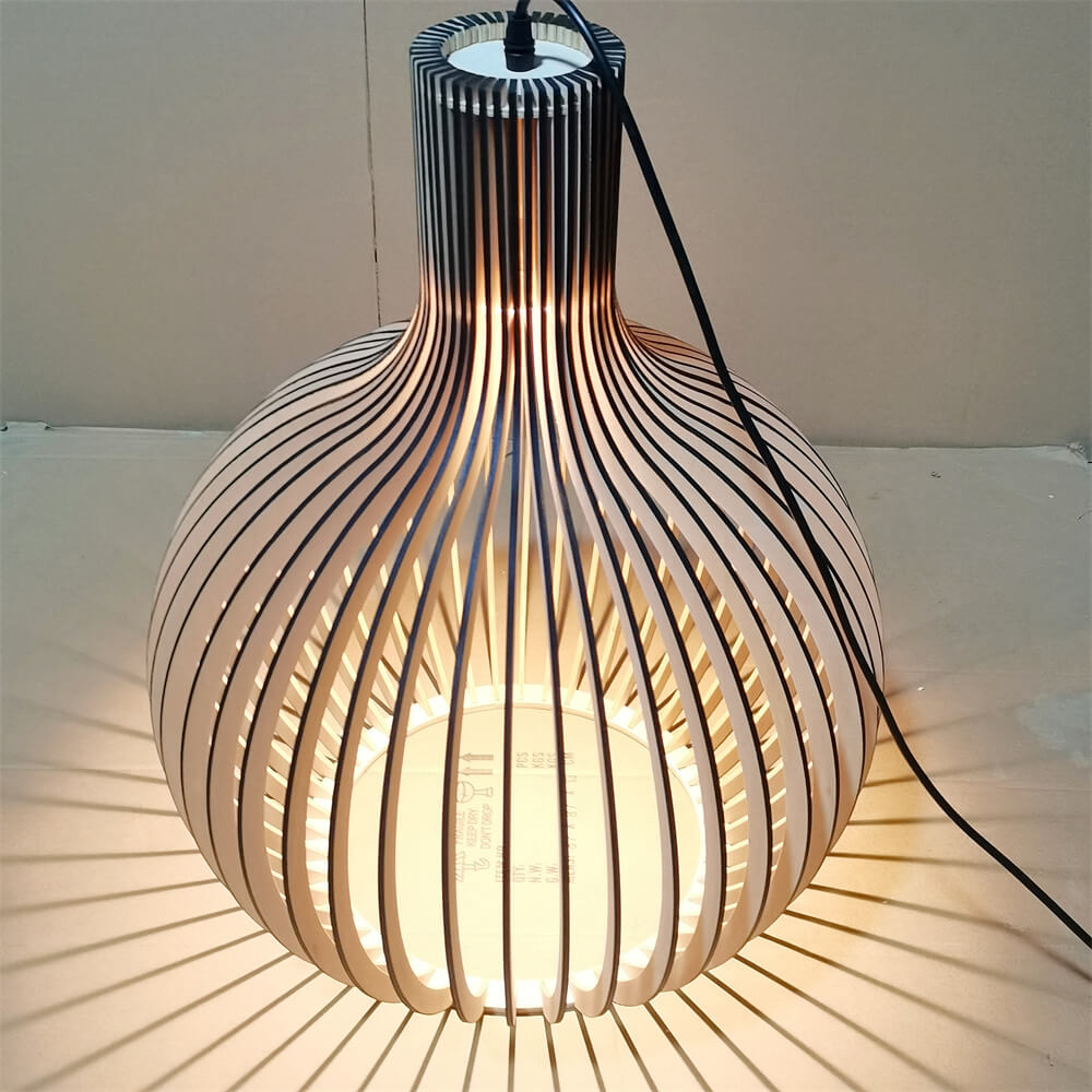 Illuminate in Style with Modern Wooden Bird Cage Pendant Lights| ArcLightsDesign