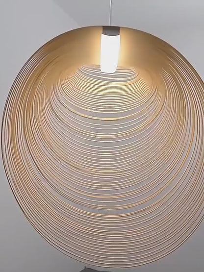 Nordic Snail Wood LED Pendant Light