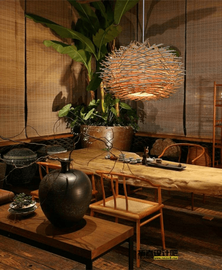 Bird Nest Pendant Wood Lamp - Unique Hanging Light - Wood Cage Pendant Light - Handmade Light arclightsdesign