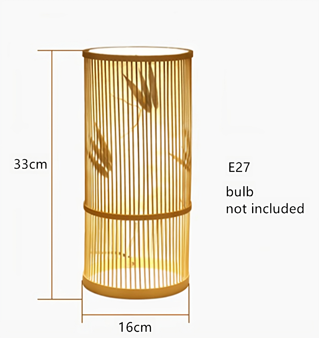 Classical Japanese Bamboo Table Lamp - Desk Light - Wooden Standing Light arclightsdesign