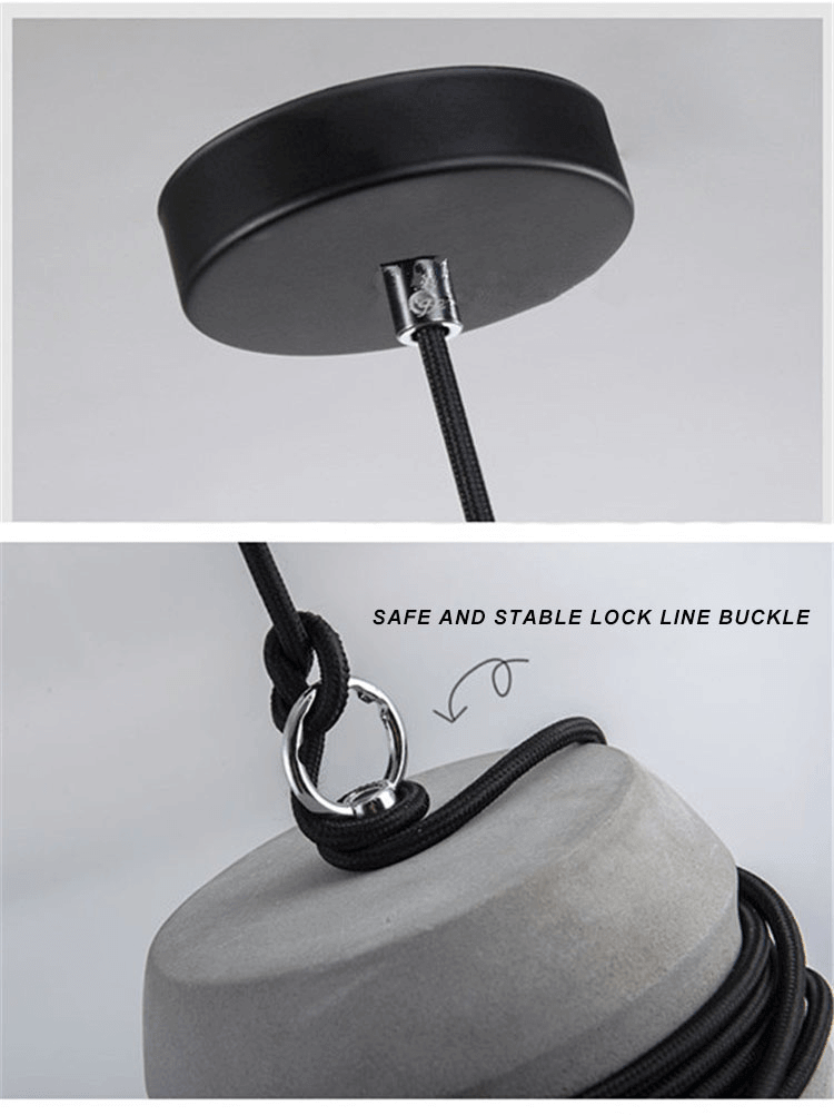 Concrete Pendant Light with Hemp Rope - Creative Single Head Lamp - Kitchen Island Hanging Light arclightsdesign