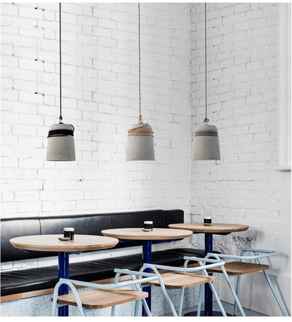 Concrete Pendant Light with Hemp Rope - Creative Single Head Lamp - Kitchen Island Hanging Light arclightsdesign