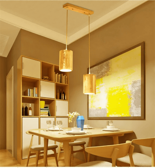 Designer Simple Wood Pendant Light - Handmade - Wood Kitchen Island Light arclightsdesign