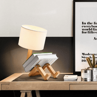 Flexible Robot Table Lampshade - Wooden Robot Lamp - Human Lamp- Study Night Light -LED Table Lamp arclightsdesign