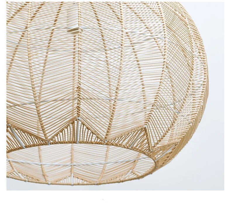 France Country Round Shape Rattan Chandelier - Bamboo Hanging Light Fixtures arclightsdesign