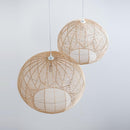 France Country Round Shape Rattan Chandelier - Bamboo Hanging Light Fixtures arclightsdesign