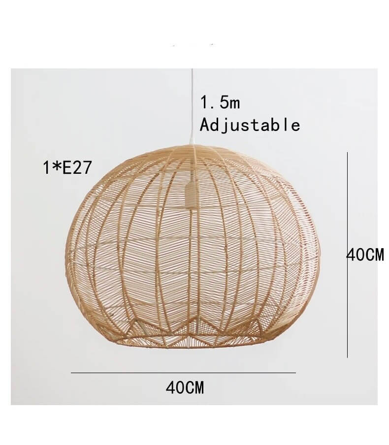 France Country Round Shape Rattan Chandelier - Bamboo Hanging Light Fixtures arclightsdesign