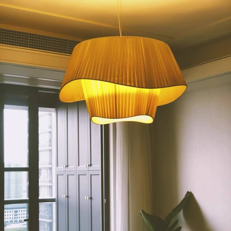 French Chandelier - Silk Satin Pendant Lamp- LED Hanging Lamp - Pendant Light for Bedroom Home Decor arclightsdesign