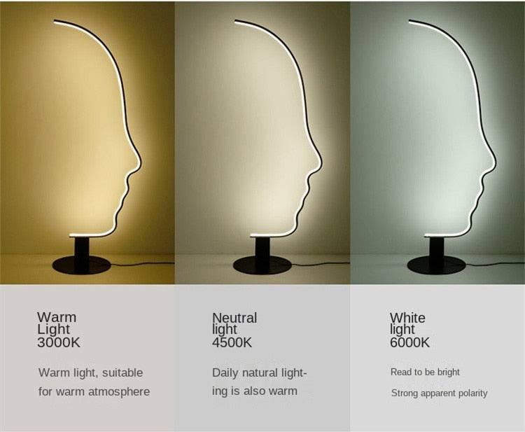 Human Face LED Floor Lamp - Home Decor - Indoor Lighting Fixture arclightsdesign
