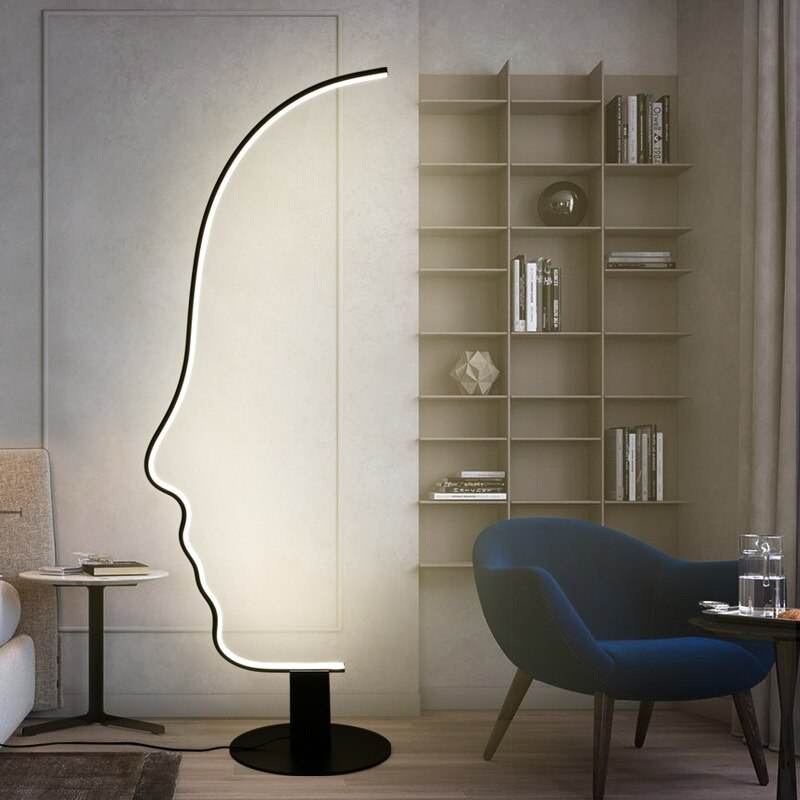Human Face LED Floor Lamp - Home Decor - Indoor Lighting Fixture
