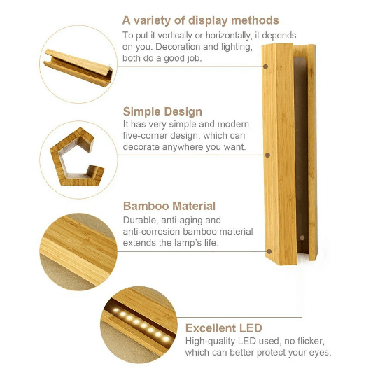 LED Wooden Table Lamp - Bamboo Table Lamp - Creative Desk Lamp - Eco-friendly Lamp arclightsdesign