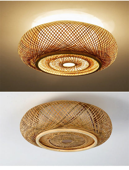 Large Bamboo Ceiling Light - Handcrafted Bamboo Lampshade - Lampshade for living room arclightsdesign