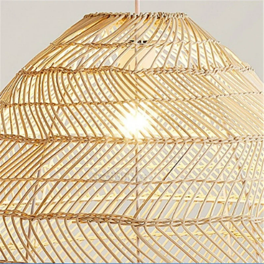 Large Rattan Pendant Lamp Shade - Vintage Rattan Hanging Lamp - Woven Lampshade arclightsdesign